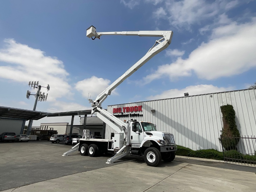Extended Crane on an Altec bucket truck 