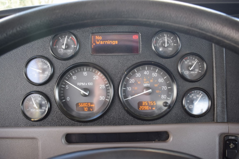 Speedometer of a used bucket truck