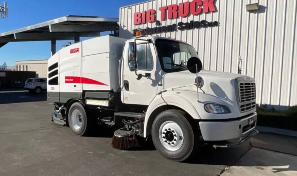 Street sweeper cleaning the streets