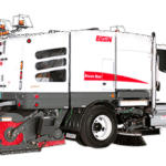 Used street sweeper maintaining municipal road