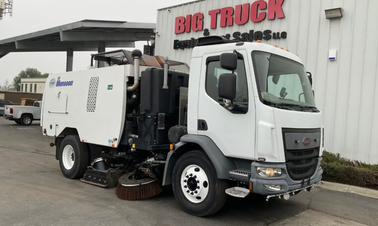 A 2016 Peterbilt 220 Schwarze A9 Monsoon Street Sweeper by Big Truck & Equipment Sales