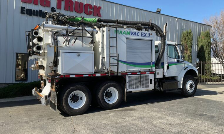 2015 Freightliner M2 RamVac HX-3 hydro excavation truck in action on a utility mapping project.